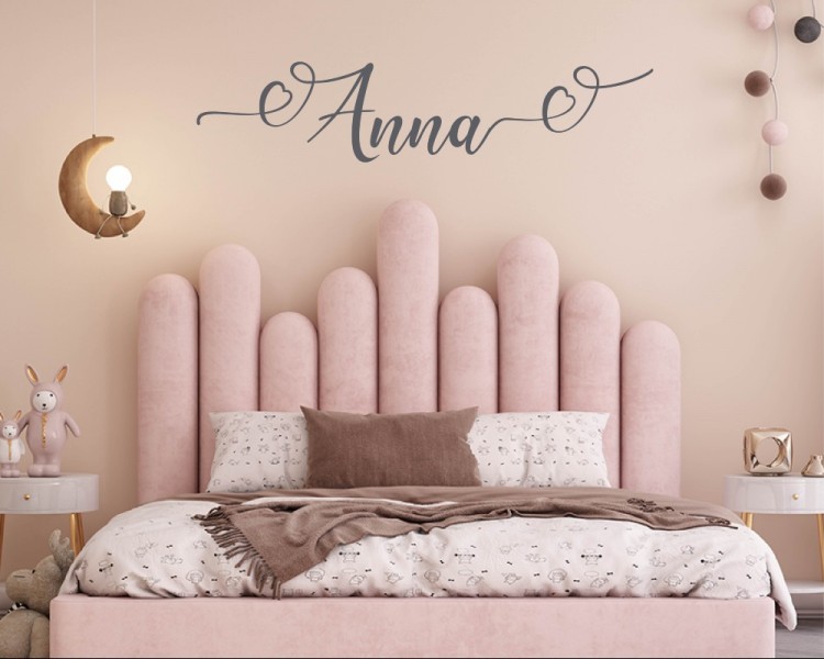 Heart name decal Girls personalised wall decal